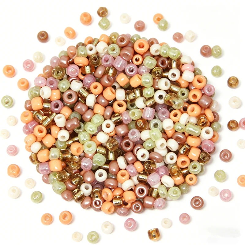 Peach Mixed 2mm 3mm 4mm Glass Beads Czech Seed Beads Small Round Loose DIY Spacer Beads