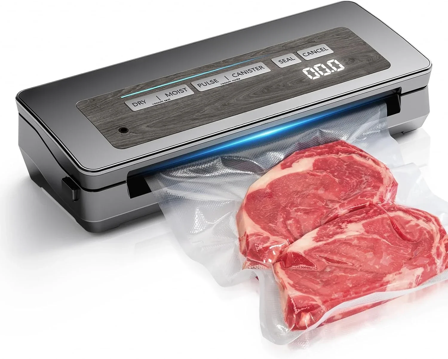 

Vacuum Sealer Machine, 90kPa 120W Wide Seal All-IN-1 Powerful Food Storage, Build-in Cutter