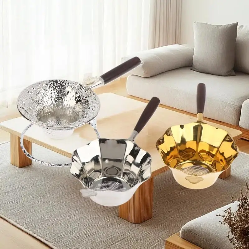 Creative Hammer Patterned Fish Tea Strainer Metal Tea Filter Mesh Alloy Separator Tea Ceremony Accessories Gold Sliver