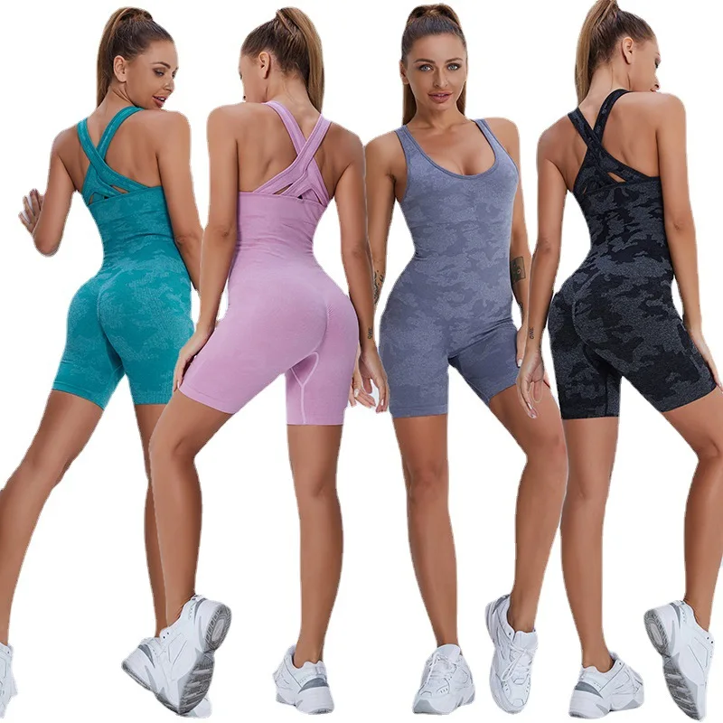

workout set one piece yoga sets fitness shorts women Training suit set sport pants Clothing fitness Yoga Jumpsuit sportswear