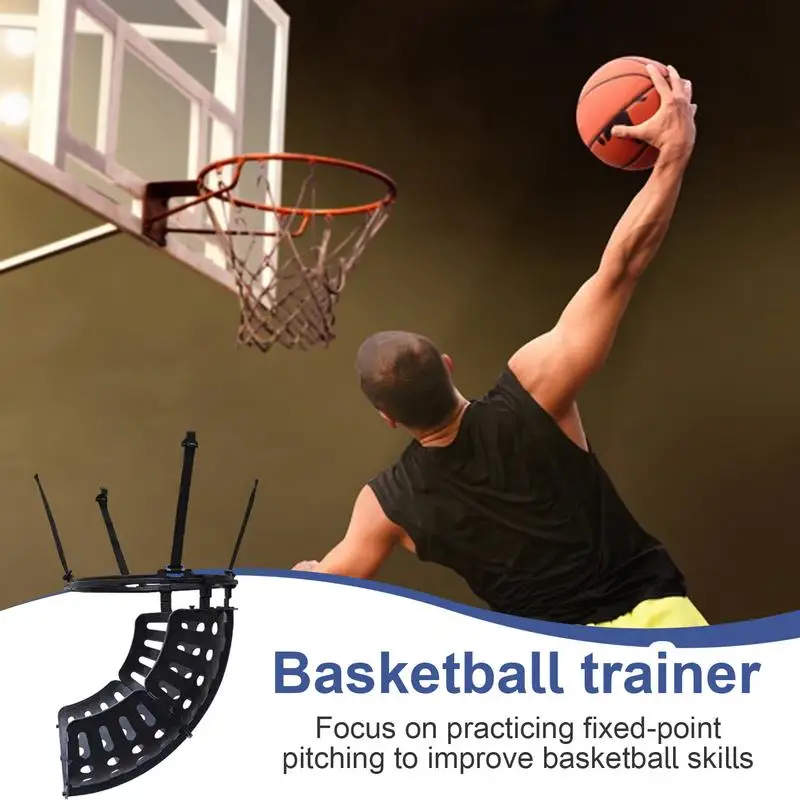 

Ball Returning System Black Basketball Hoop Sturdy Training Aid Useful Basketball Hoop Return Attachment Replacement