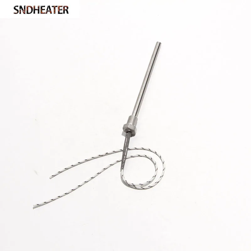 SNDHEATER 1pc DN8 G1/4 12.8mm Thread Cartridge Heater BSP Type 304SS Tubular Heat Rod 8x100-250mm 110V/220V/380V 200-500W