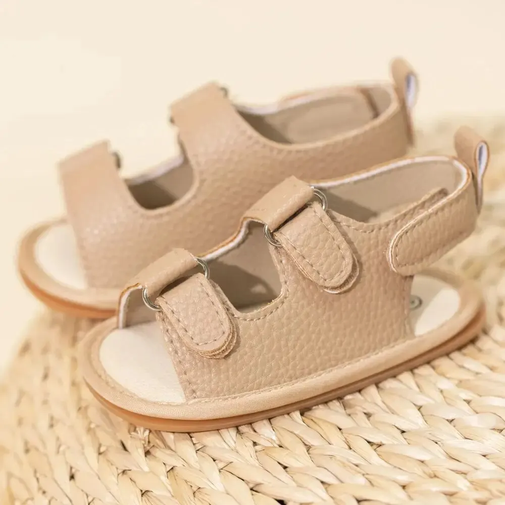 2024 estate sandali da spiaggia per bambini in pelle PU multicolore neonato ragazza scarpe da bambino suola in gomma antiscivolo primi camminatori