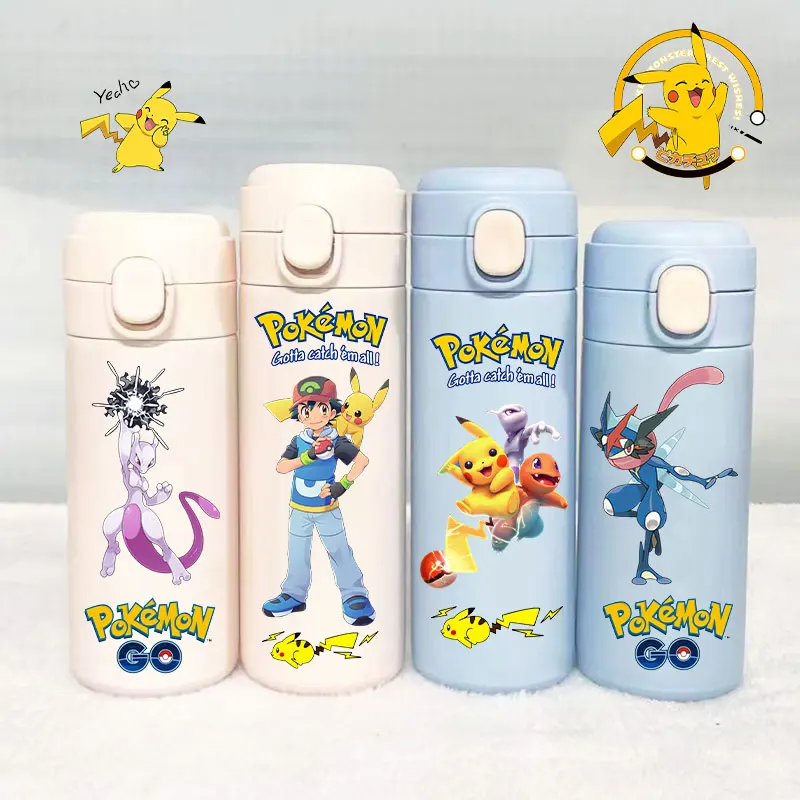 Pokemon Vacuum Cup Water Bottle Pikachu Kids Drinking Sports Portable Large Capacity Outdoor Thermal Cup Stainless Steel Bottle