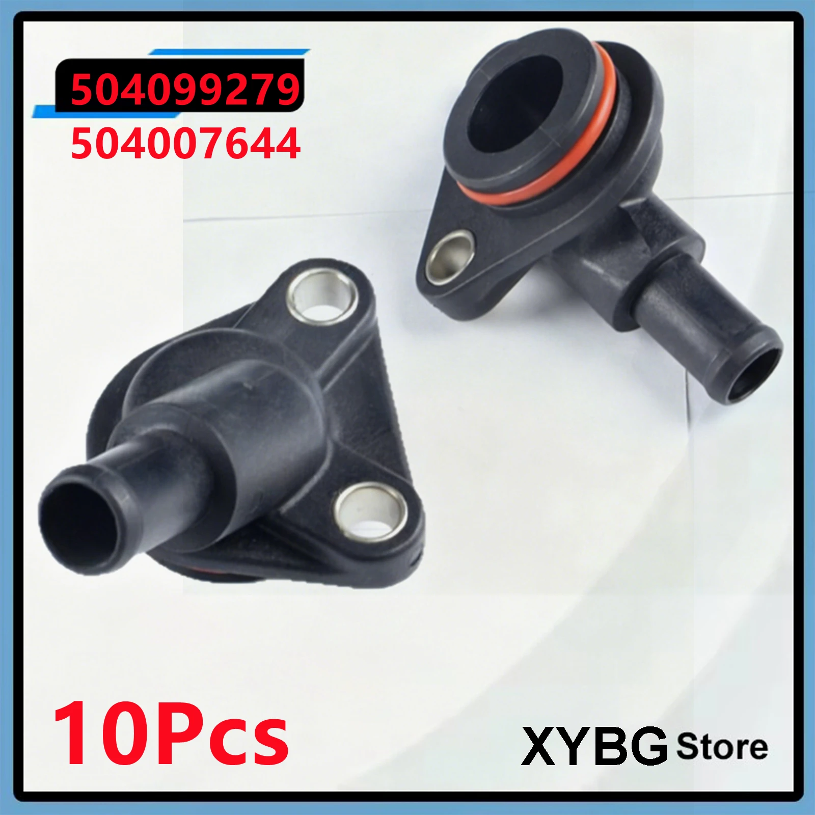 

10Pcs Plastic Coolant Water Pipe Flange 504099279 504007644 For Fiat Ducato 2002-2018 Iveco Daily 2006-2016 2.3D 2.3JTD