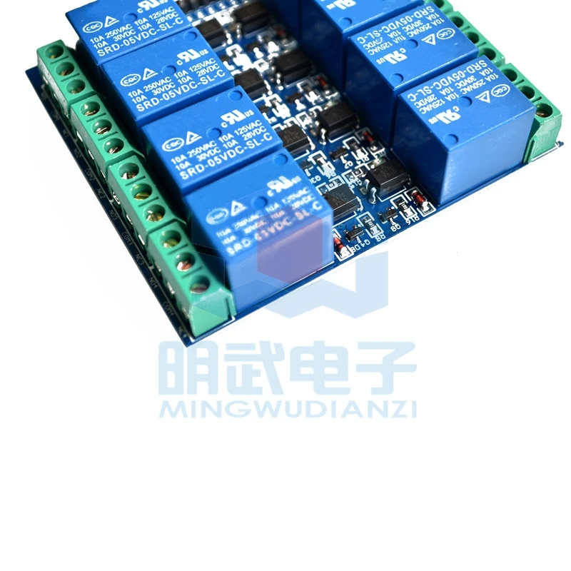Modul relai terisolasi Optocoupler 8ch 5V 10A