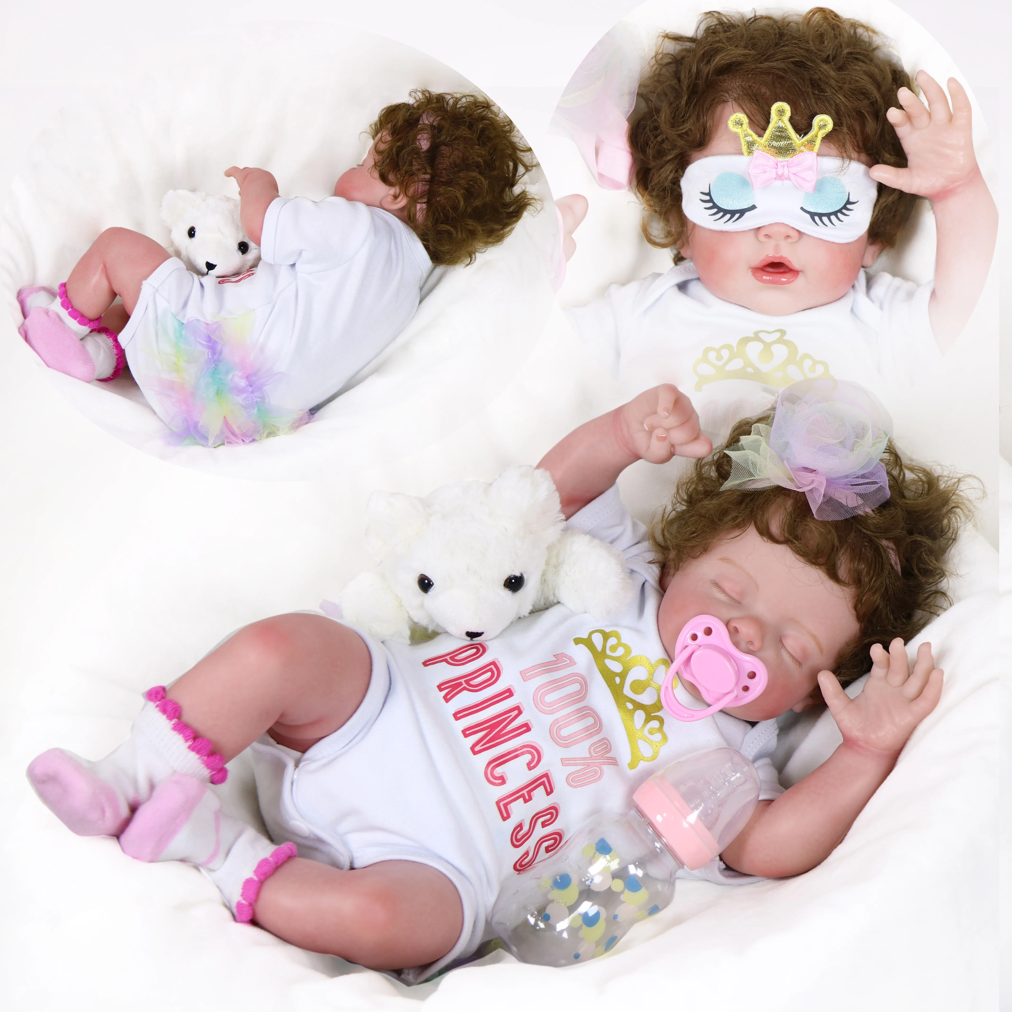 Sleeping Reborn Baby Dolls, 21 Inch Lifelike Newborn Baby Girl Doll, Realistic Baby Reborn Toddler, Handmade Weighted Soft Body