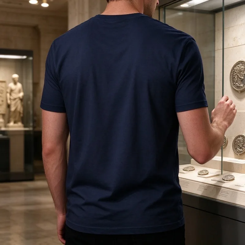 IMP CAURELIAN VS AVC Roman Coin Ancient History Minimal Graphic Print Men's T-Shirt 100% Cotton Crewneck Short Sleeve Casual Top