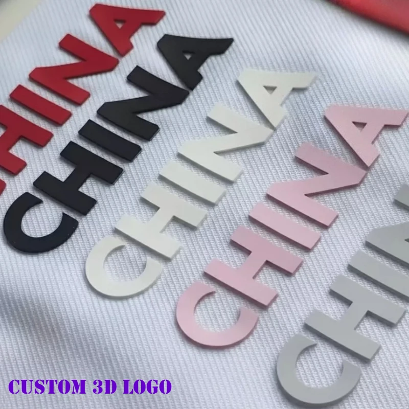 100pcs Custom 3D Silicone LOGO Embossed logo Labels for Clothing Iron-on Heat Transfer Stickers for Garment