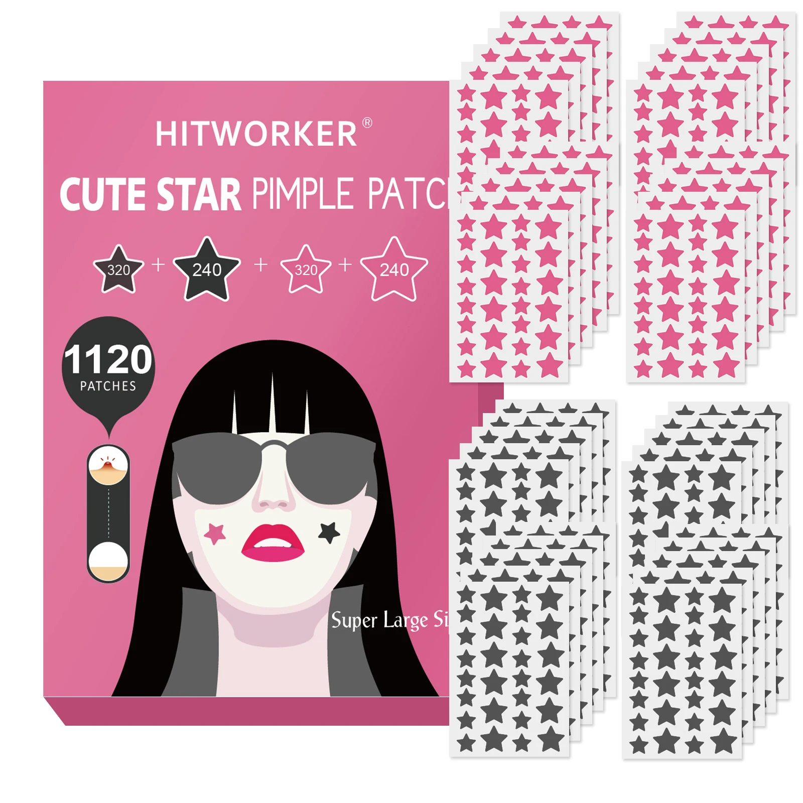 1120pcs Repair Acne Patch Facial Skin Care Fade Blemishes Pimple Marks Closed Acne Blemishes Cover Acne Pimple Repair Patch