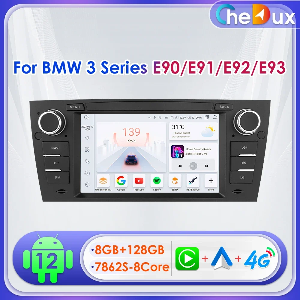 

Chedux 2Din 7inch Android Auto Car Radio for BMW 3 Series 318i 320i 325i E90 E91 E92 Multimedia Navi BT 4G CarPlay RDS DSP GPS