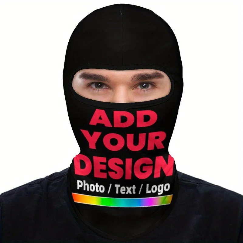 

1pc Custom Balaclava Face Mask, Personalized Breathable Mask, Windproof, UV Sun Dust Protective, Full Face Cover For Summer.