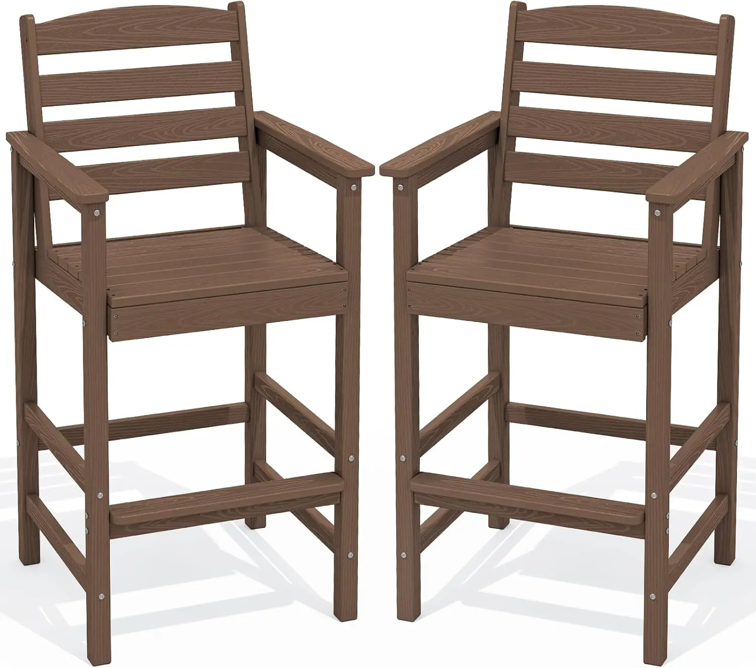 

Tall Adirondack Chairs Set of 2, Oversize Balcony Adirondack Chairs Set, Outdoor Bar Height Widened Chair Set for Bistro