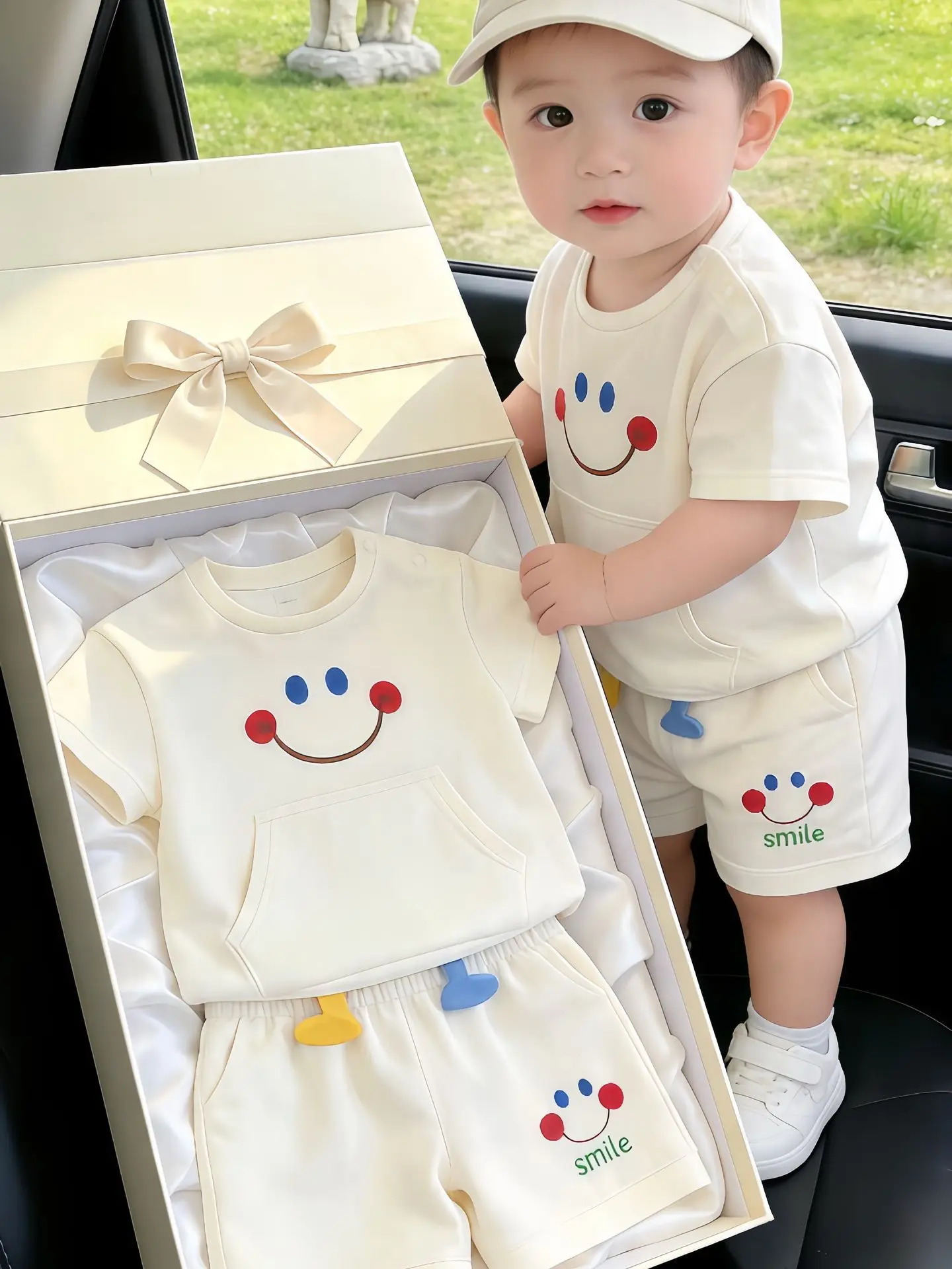 set-per-neonati-con-stampa-di-faccine-sorridenti-pantaloncini-estivi-sottili-a-maniche-corte-set-in-due-pezzi-completo-casual-per-neonati-traspirante-lavabile-in-lavatrice
