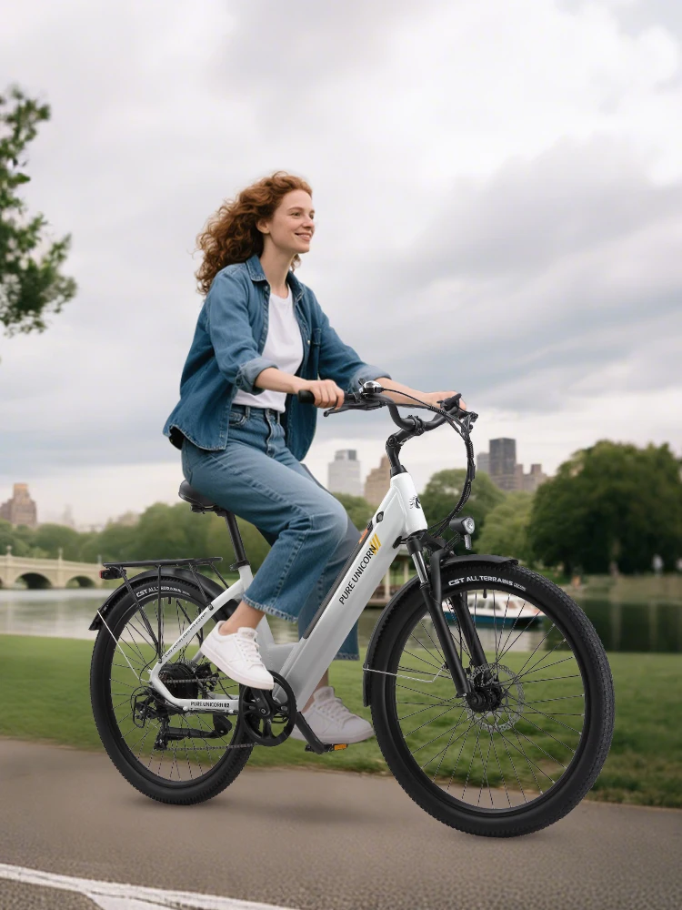 PURE UNICORN U2 48V 750W Elektrische Fietsen 45 km/u Ebike Volwassen 12.8Ah E Bike Lady Gratis Verzending Goedkope Stadsweg Elektrische Fiets - afbeelding 2