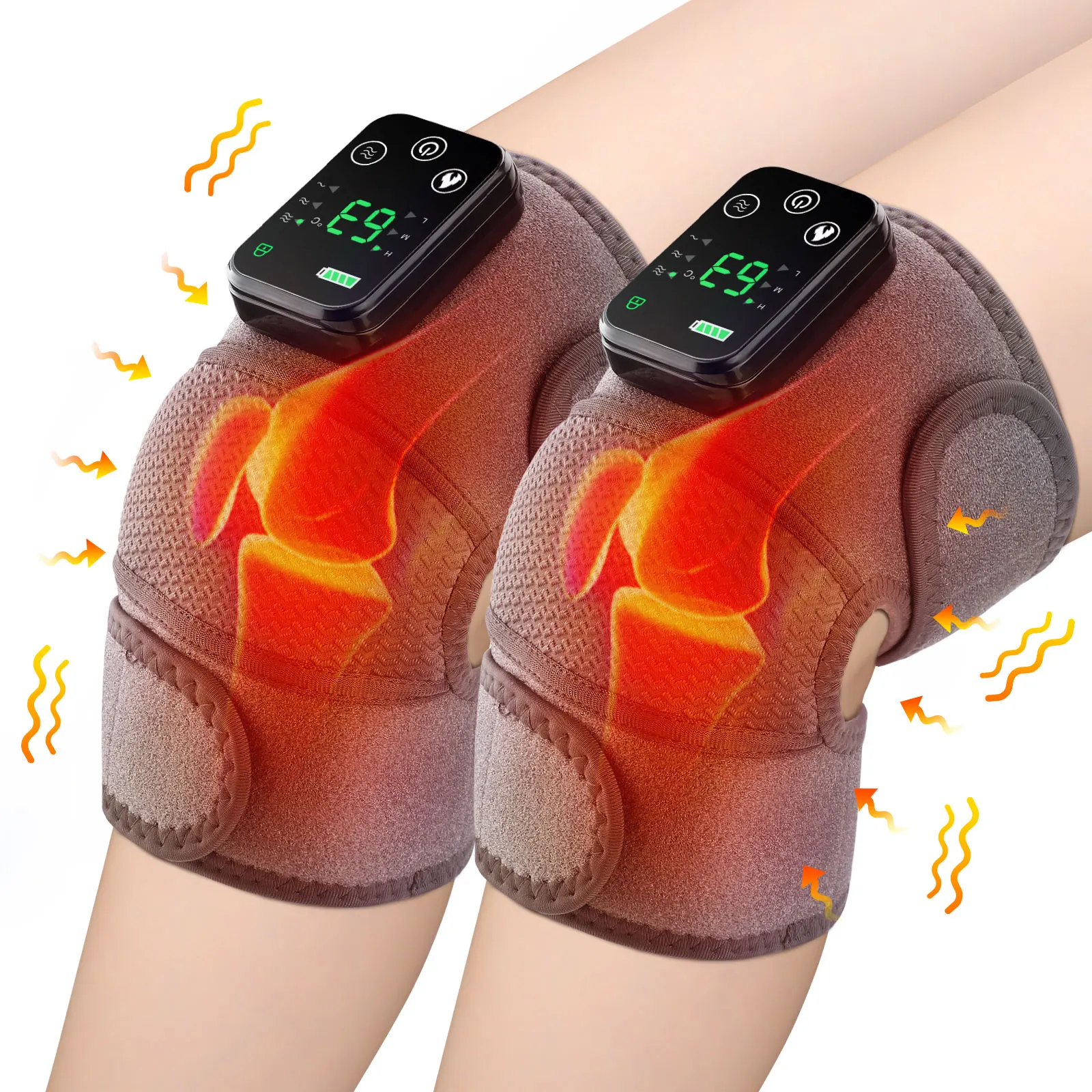 

Electric Knee Massager Vibration Thermal Therapy 3 Gear Vibration Massage Shoulder Brace Heating Pads for Arthritis Knee Warmer