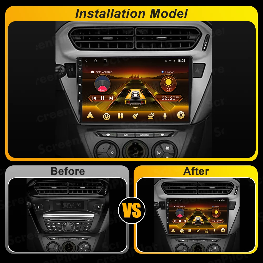 Android 16 For Peugeot 301 per Citroen C-Elysee CElysee 2012-2016 Car Radio Multimedia 2 Din Video Player Carplay Touch Screen