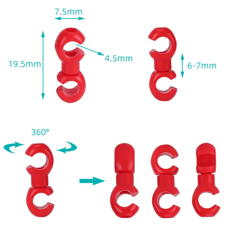 

10pcs Bike Cable Clips MTB Road Cycling Brake Gear Hose Guides S Type Clasps Bicycle Remote Lockout