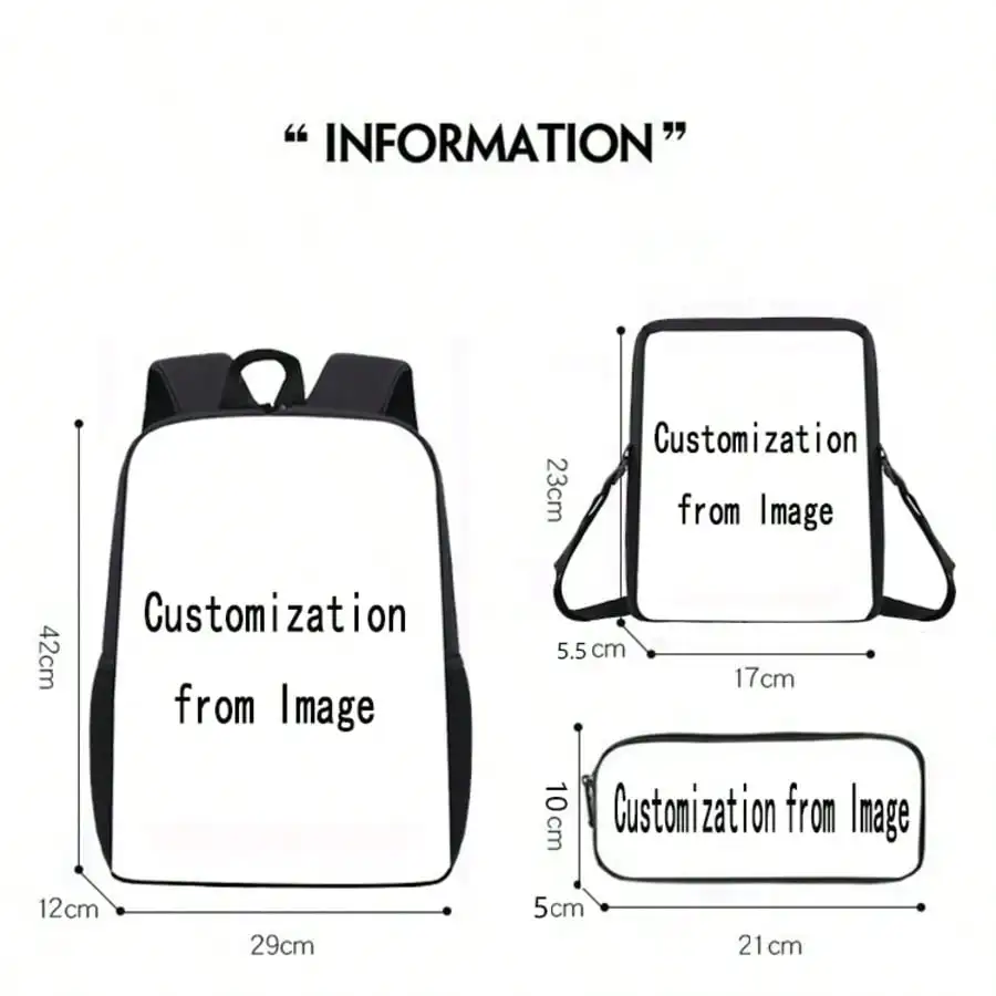3pcs/Set Unisex Backpack Set, Fashionable Cartoon KPp-Op Style, Adjustable Shoulder Strap & Zipper Closure,  Crossbody Bag And