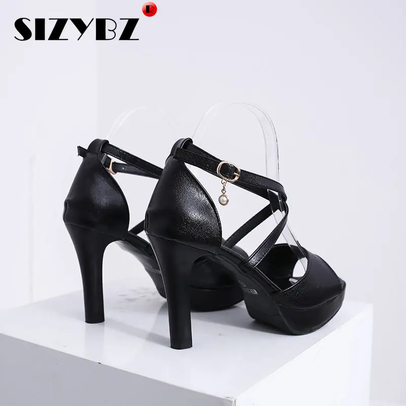 Super High Heels Pumps Women Shoes Summer Shoes Women Fashion Riband Ankle Strap Sandals Women Peep Toe Party Sandals Women