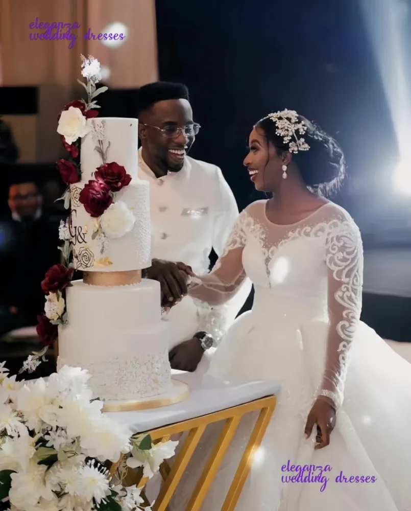 فساتين زفاف العروس مخصصة عالية الجودة مصنوعة حسب الطلب من الدانتيل بأكمام طويلة فساتين زفاف العروس Vestidos De Novia 2025