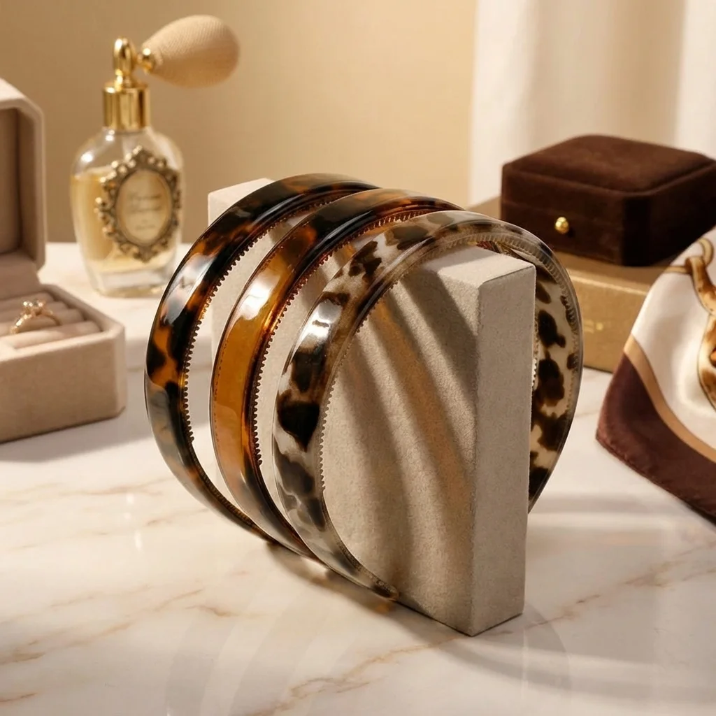 Portable Fashion Acetate Leopard Hair Hoop Tortoiseshell Hair Styling Women Headband Non-slip Teeth Hair Accessories Daily Wear