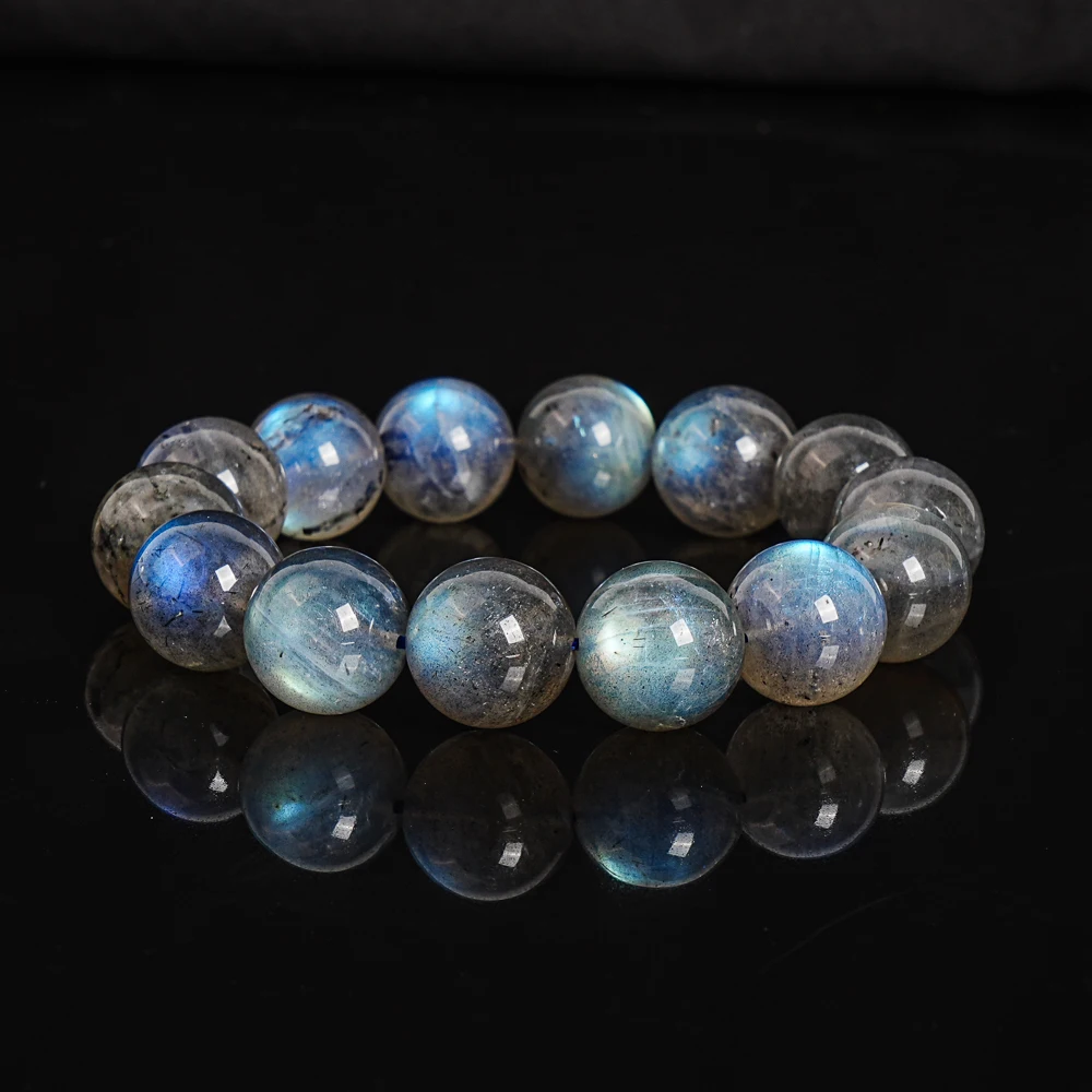 

16 мм натуральный серый лабрадорит большие круглые свободные бусины роскошные эффектные ювелирные бусины для изготовления ювелирных изделий DIY аксессуары для браслетов