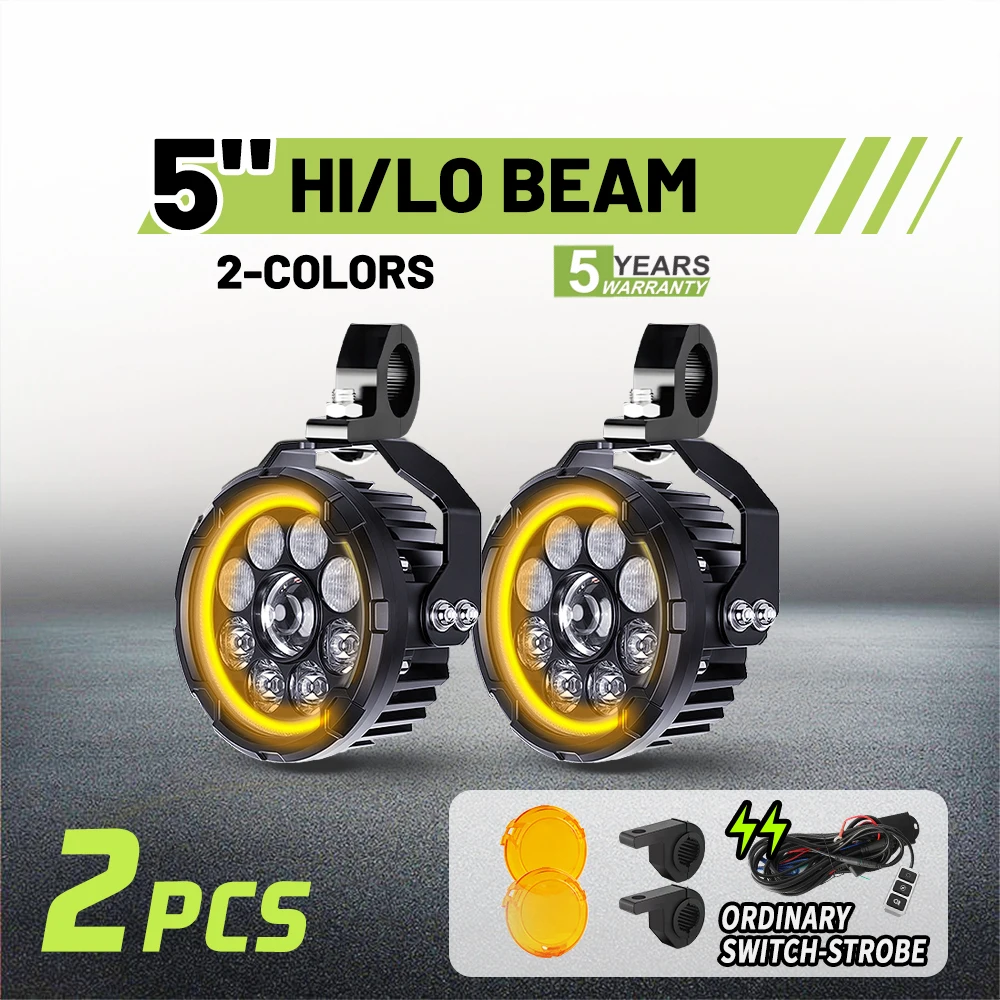 Braveway 5 inch Upgrade Motorfiets Extra Verlichting Strobe Wit Amber DRL Richtingaanwijzer voor BMW R1200GS F800GS F700GS F650 K1600