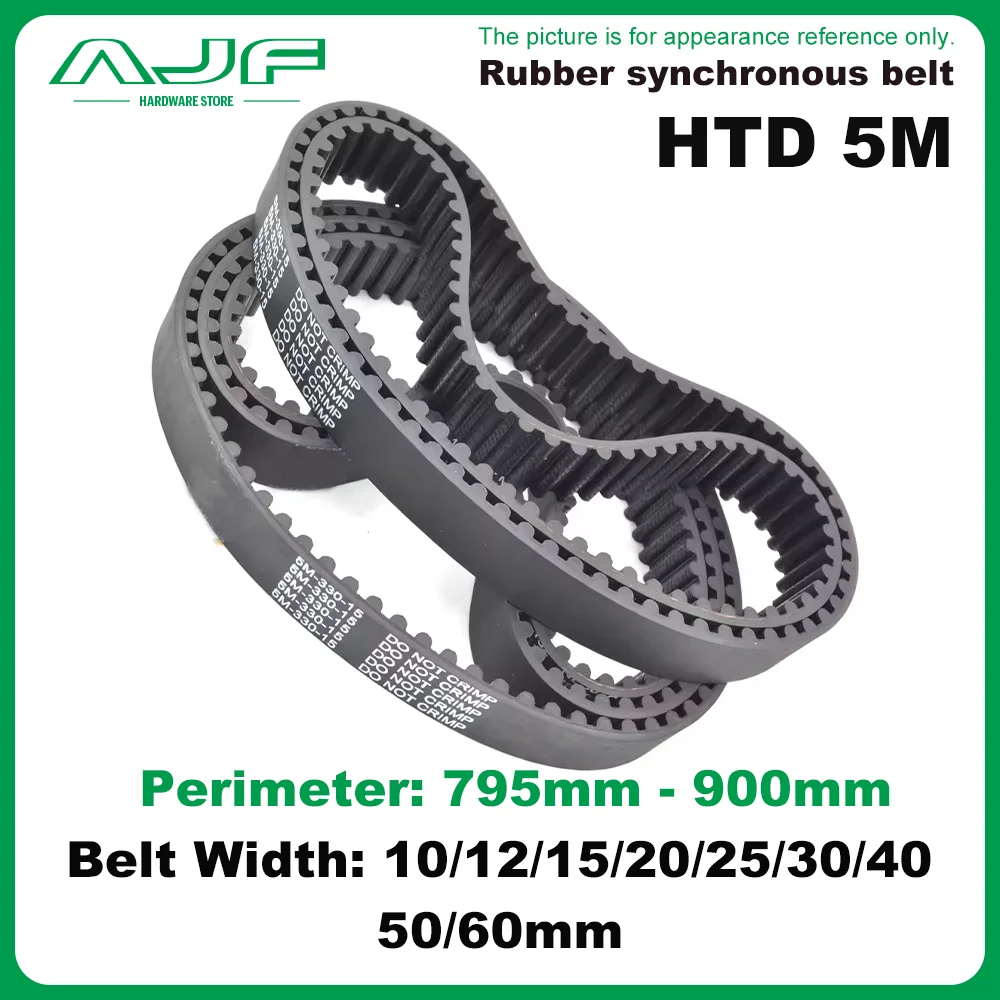 

HTD 5M Timing Belt Perimeter 795mm-900mm Width 8/10/12/15/20/25/30/35/40/50/60mm HTD5M Drive Belt Synchronous Belt