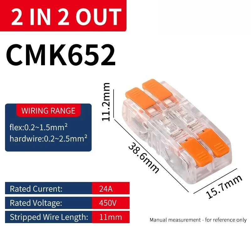 10pcs  Mini Fast Wiring Cable Connectors Universal Compact Splicing Electrical Conductors 10Pcs Push in Easy Home Terminal Block
