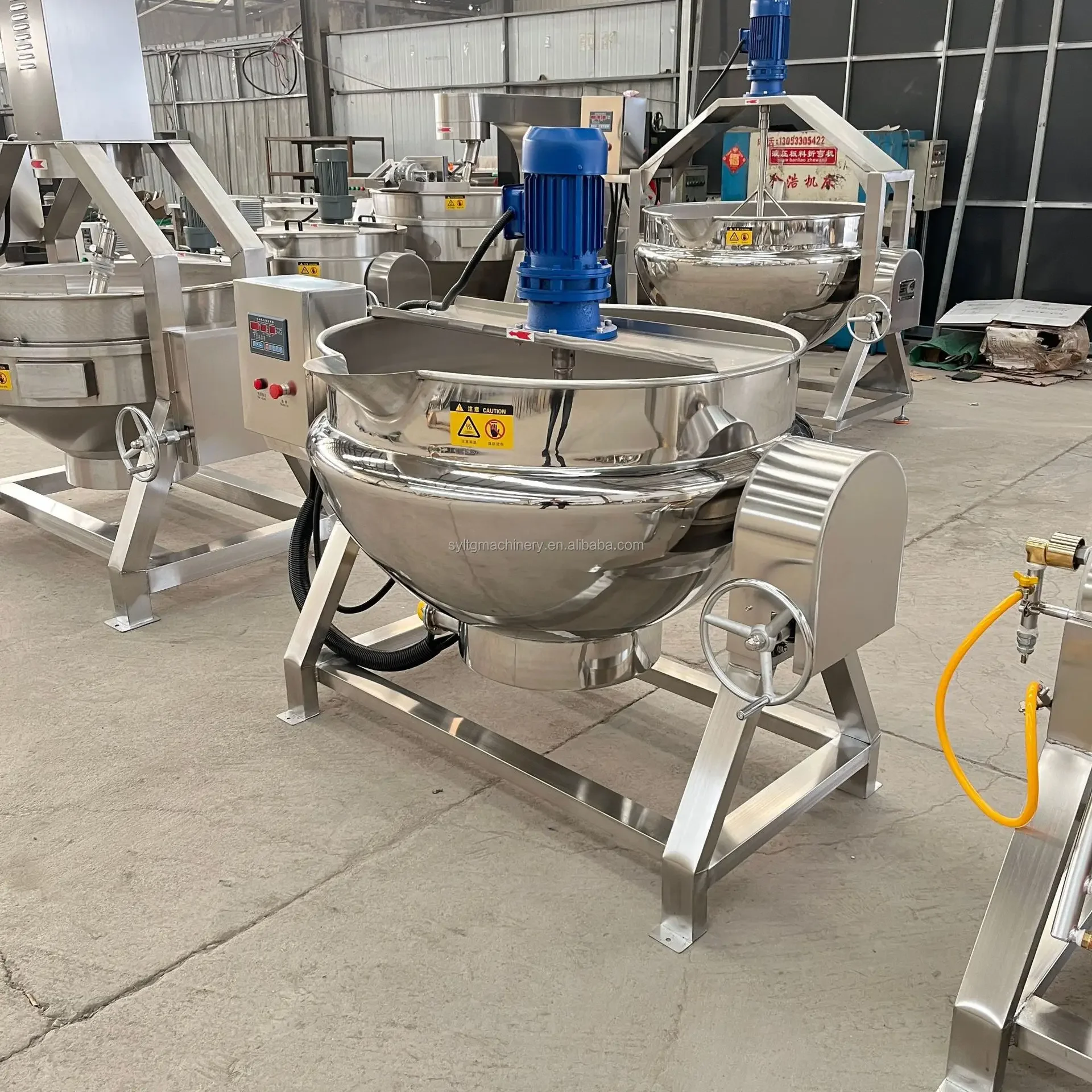 【HOT】Stainless Steel Mini 50 1000 Liter Sugar Cook Boil Pot Steam Syrup Jacketed Kettle Candy Cook Pan With Mixer Jacketed Kettl