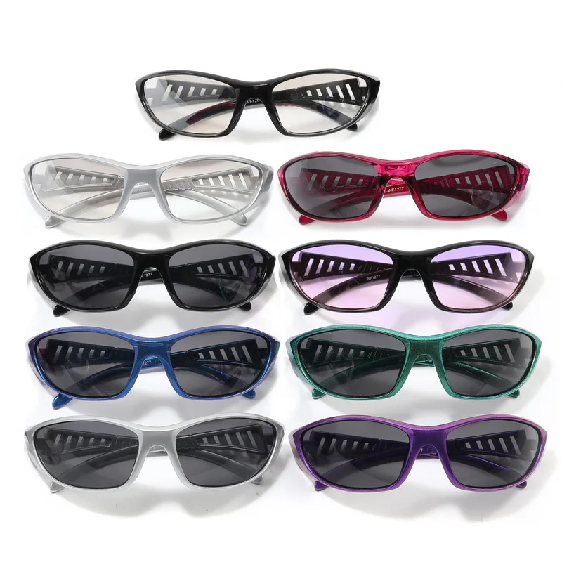 جديد وصول Y2K الرياضة فاسق النظارات الشمسية النساء مصمم مربع حملق الرجال الفاخرة العلامة التجارية نظارات شمسية مرآة ملونة نظارات حديثة الطراز #3