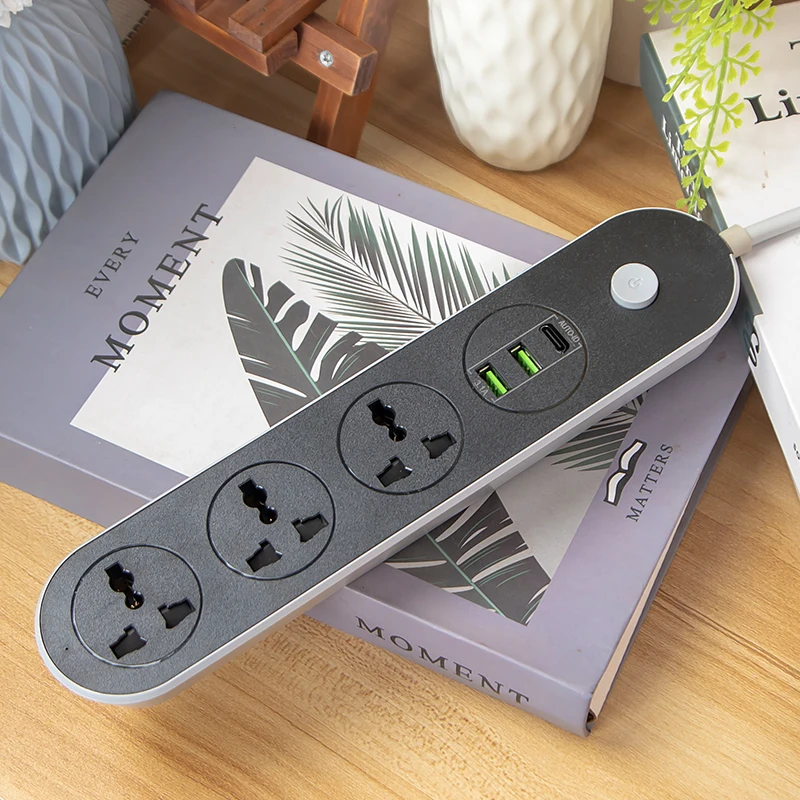 Regleta inteligente UE con 4 tomas de corriente estándar de la UE 4 puertos de carga USB toma de extensión con 4 salidas