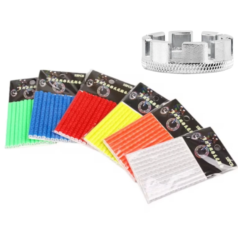 12pcs Bike Riding Wheel Rim Spoke Mount Clip Tube Waterproof Warning Light Strip Reflector Reflective Outdoor Bicycle