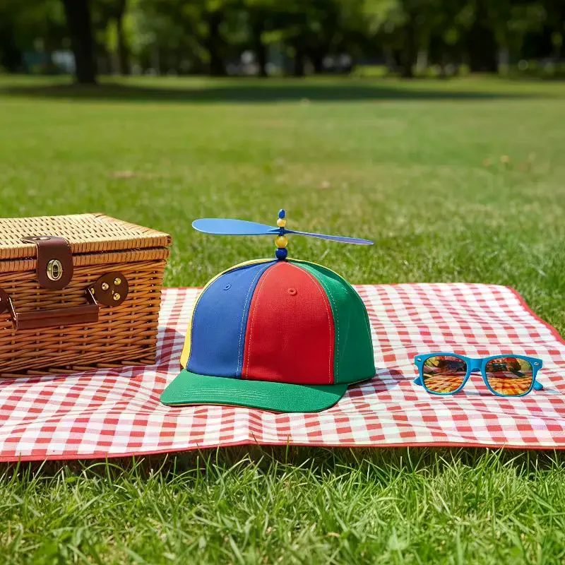 New Spring & Autumn Bamboo Dragonfly Propeller Fashion Color-Block Baseball Cap – Outdoor Sun Protection Hat