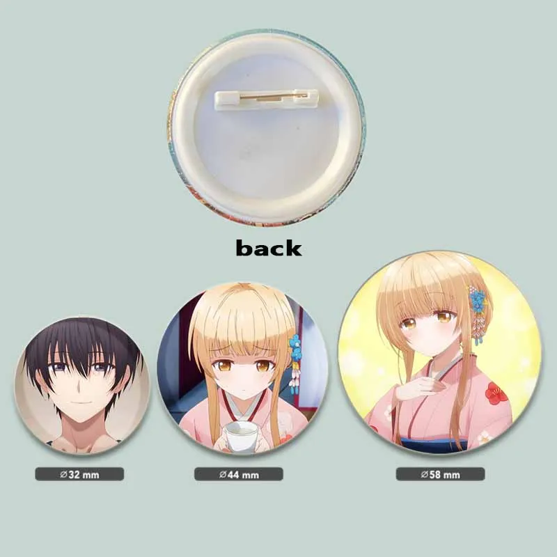 The Angel Next Door Spoils Me Rotten Anime Simple Button Pins Snap-on Design Brooches Fashion Decoration Badge Gifts for Friends