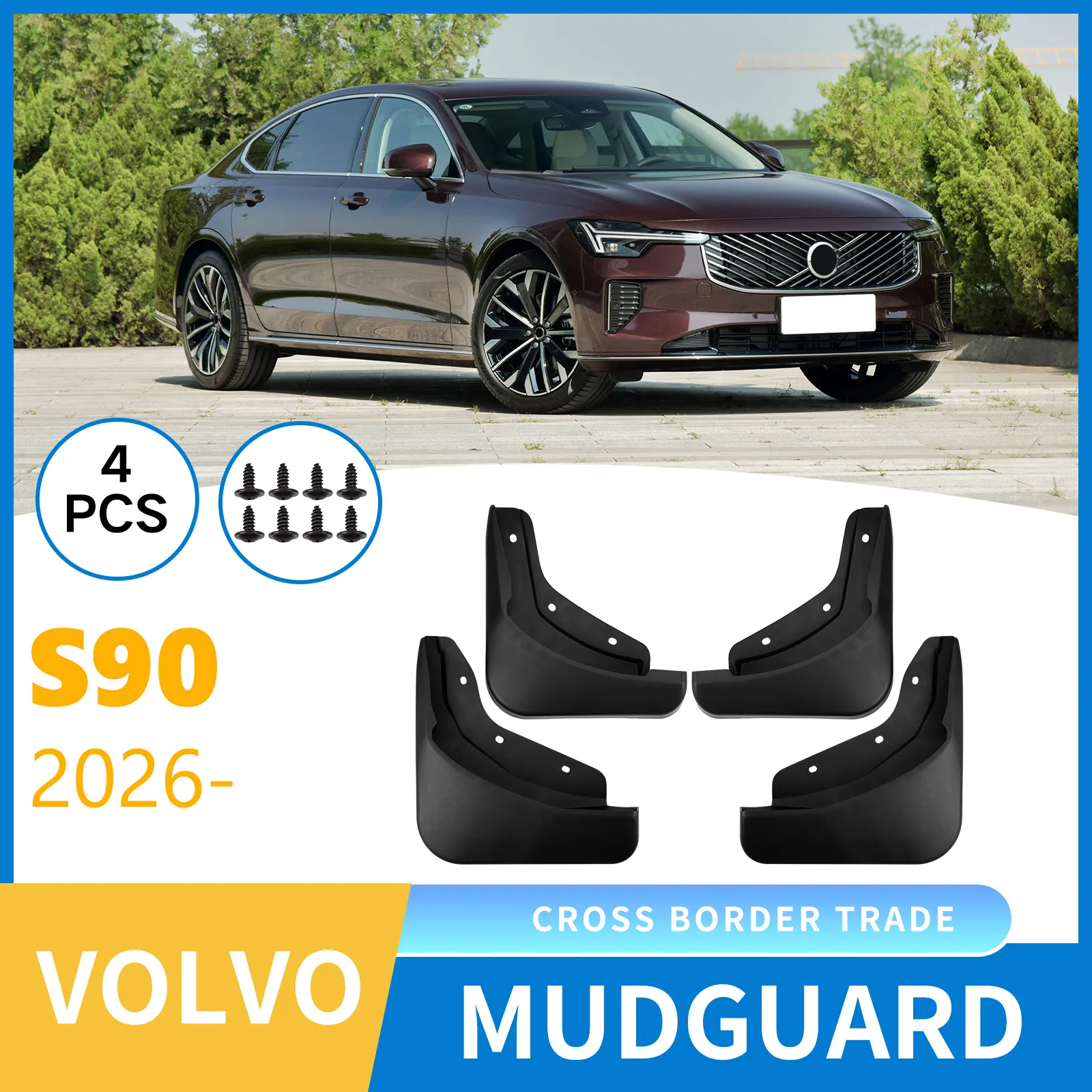 

Fenders For Volvo S90 2026 four-wheel fenders, car tires, and mudguards,Front Rear Flares Splash Guards Cover Car Accessorie