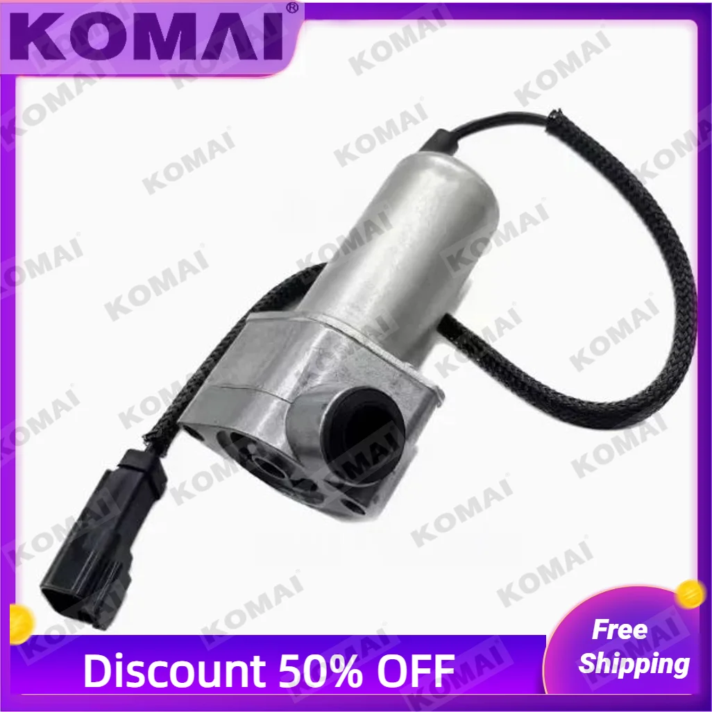 Peças da escavadeira para bomba principal hidráulica Komatsu PC220-6, válvula solenóide, PC220-6, 6D102, 4D102, válvula solenóide do motor