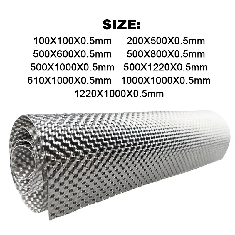 10cmX10cmX0.5mm Embossed Aluminum Heat Shield Heat Shield Firewal Floor Pan Fuel Tank Silver Turbo Manifold