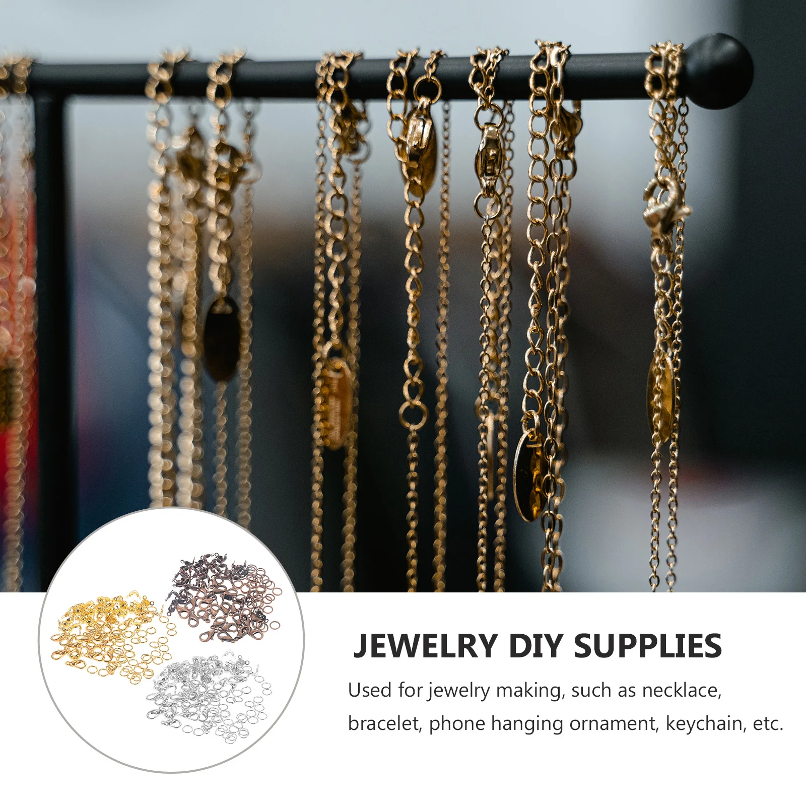 

Jewelry Beaded Set Jewellery-making Kits Rings Lobster Clasps Accessories Alloy with Fasteners