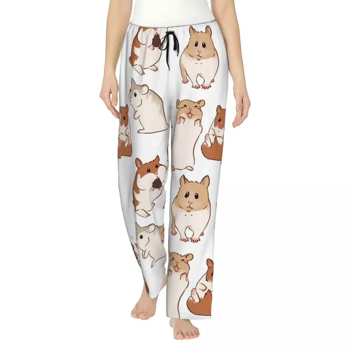 

Custom Cute Hamster Pattern Women Pajama Pants Lounge Sleep Sleepwear Bottoms with Pockets