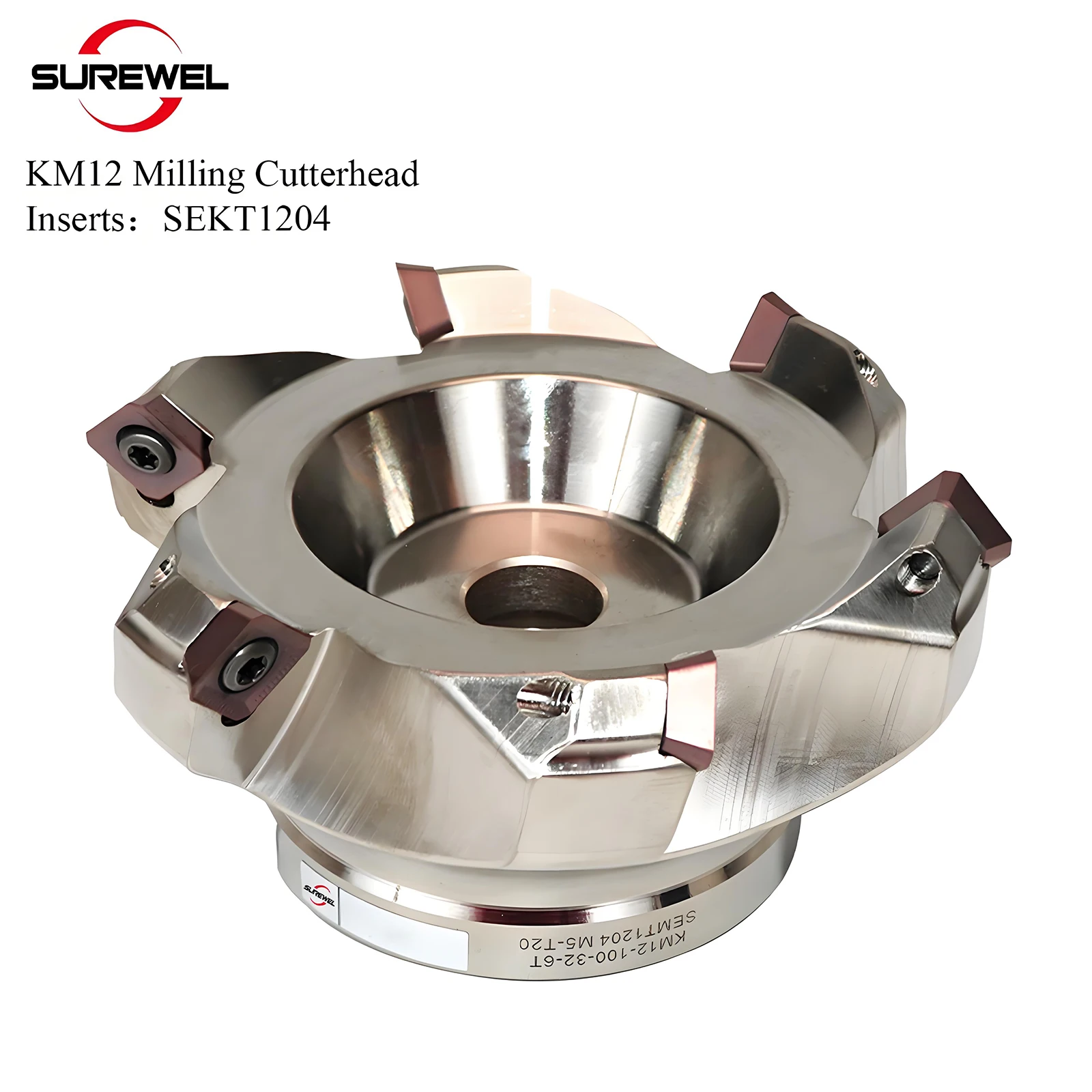 

KM12 Face Milling Cutter 50 63 80 100mm Milling Head is Suitable for Milling Cutter Handle of SEKT1204AFTN Inset 42CrMo Material