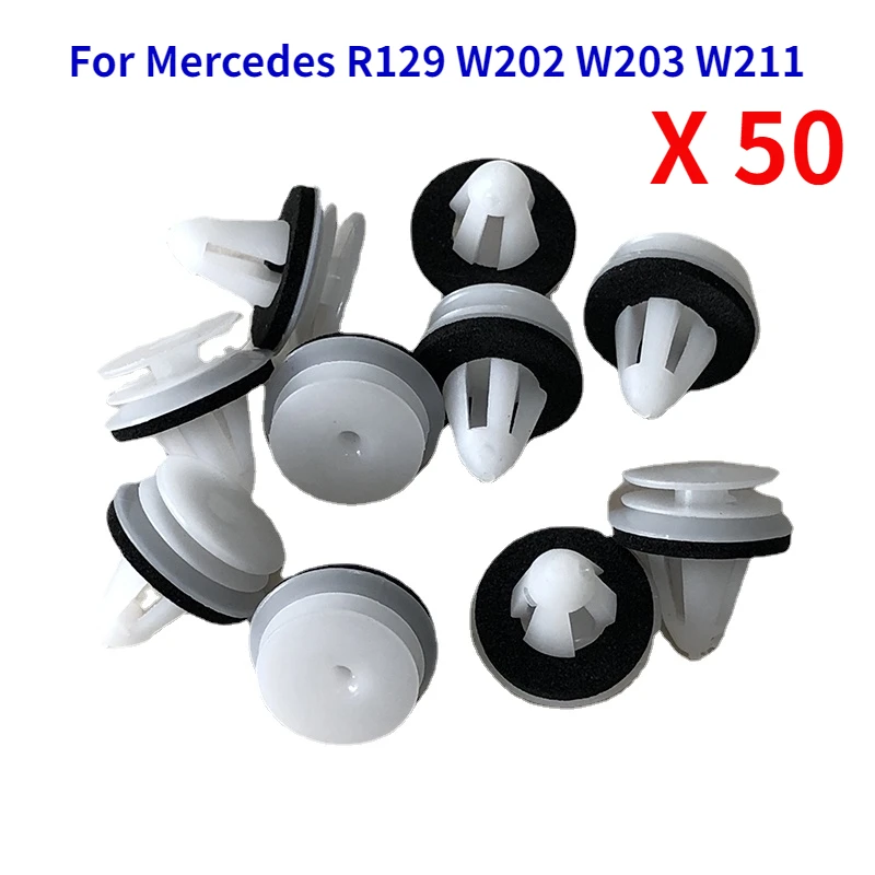 50PCS Auto Fastener Car Bumper Clip Inner Door Panel Trim Retainer Rivet Door Panel Liner For Mercedes R129 W202 W203 W211