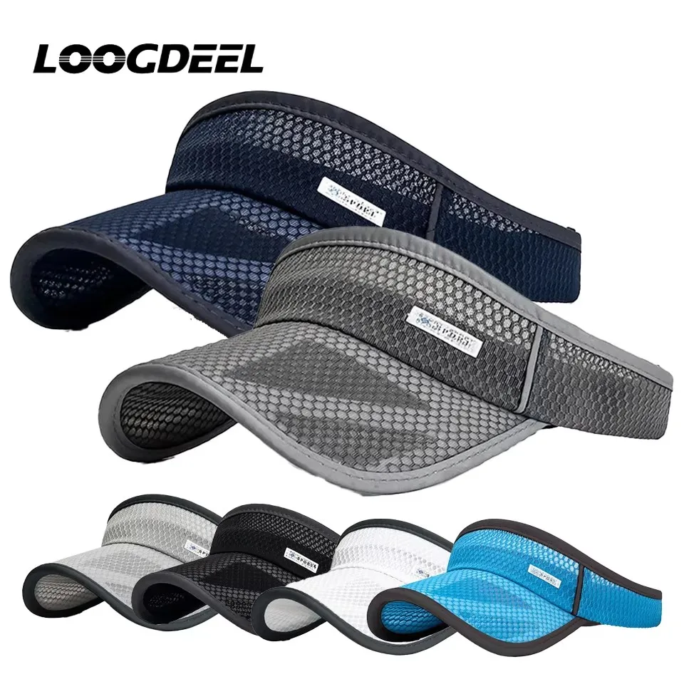 

LOOGDEEL Breathable Adjustable Empty Top Visor Caps for Tennis Golf Running Travel Beach Sport Outdoor Hat Anti-UV Sun Hats
