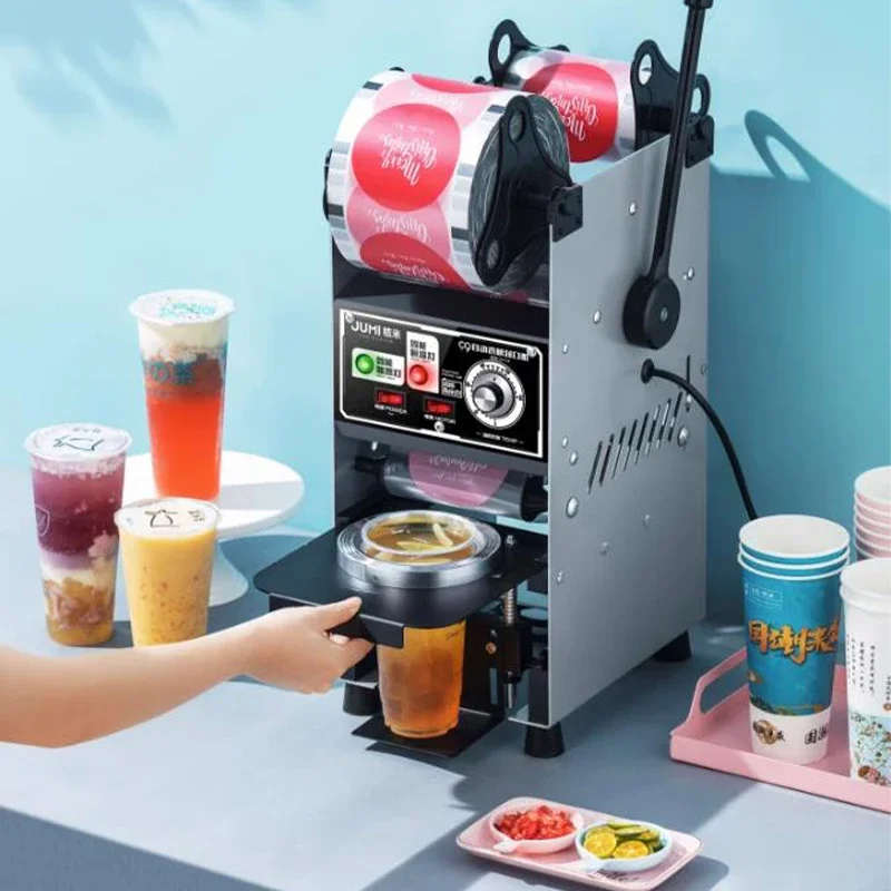 Máquina automática de selagem de copos, máquina de chá com bolhas, selador de copos para café/chá com leite/copo de leite de soja, 9.5/9cm, máquina de chá boba