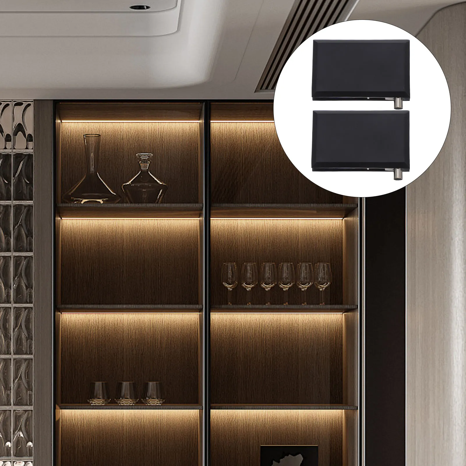 

2 шт. петли для стеклянных дверей, безрамные, матовые черные, усиленные, с поворотным зажимом, плавное открывание, для стекла различной толщины