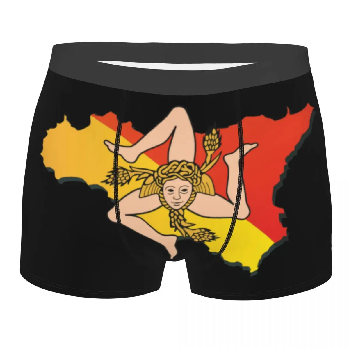 

Custom Printed Male Sexy Sicily Sicilia Flag Map Underwear Italian Sicilian Pride Boxer Briefs Stretch Shorts Panties Underpants