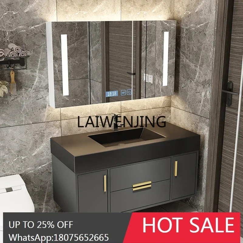 light luxury modern simple rock slab integrated basin bathroom cabinet combined toilet hand wash sink