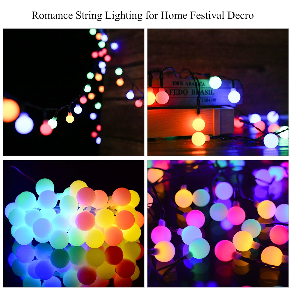 Led Solar String Lights Outdoor Crystal Fairy Light Waterproof Solar Powered Patio Light For Garden Party Decor