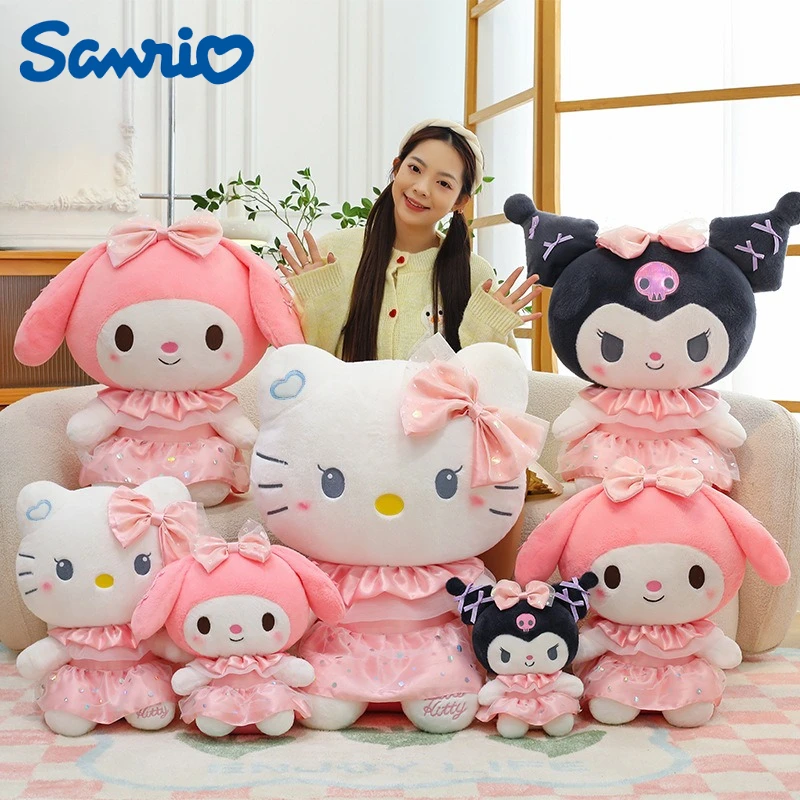 

40/50/60 см большой размер Sanrio Hello Kitty Kuromi плюшевые игрушки мультфильм Peluche Kawaii орнамент удобная мягкая кукла детская игрушка в подарок